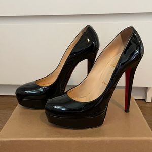 Black patent leather Christian Louboutin heels